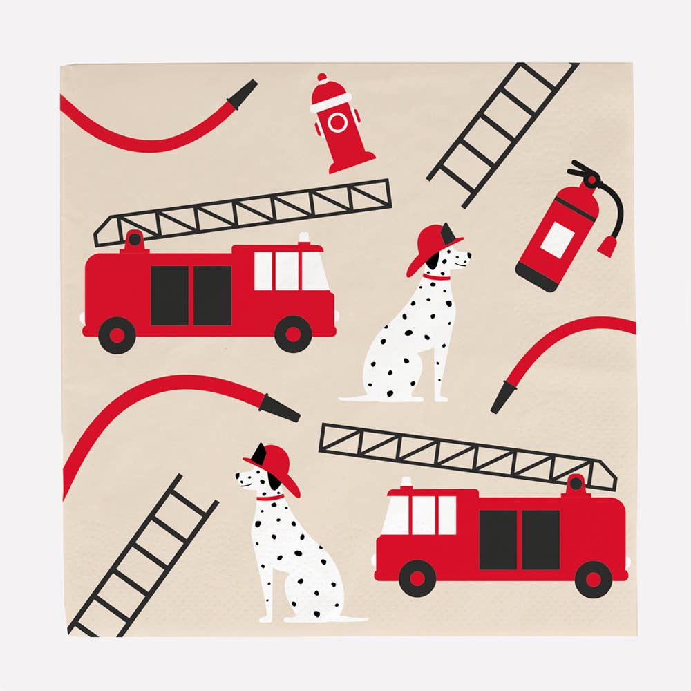 Geburtstagsset - Becher, Servietten und Teller Feuerwehrdesign