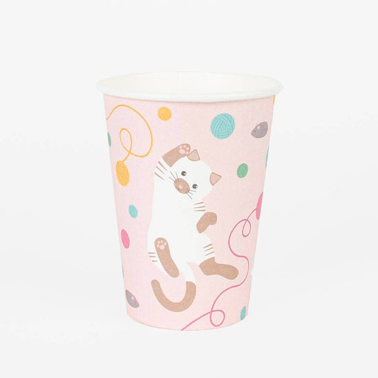 Geburtstagsset - Becher, Servietten und Teller Katzendesign