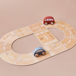Just Bee Kinder-Straßenbahn aus Holz mit Fahrzeugspielzeug