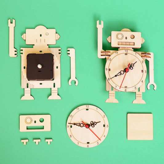 Roboter-Uhr-DIY-Kit, pädagogisches STEM-Spielzeug für Kinder, Bastelset