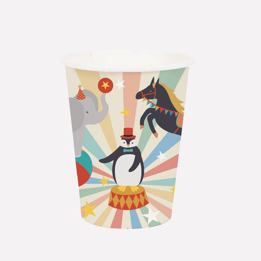 Geburtstagsset - Becher, Servietten und Teller Zirkusdesign